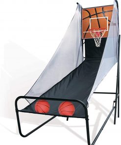B08RN6GJTD HYDT Kids Basketball Game Single Arcade Game, Folding Portable Exercise Sports Fun Shoot System with 2 Ball and LED Scoring