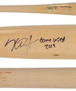 B08VLGBX1P Kris Bryant Chicago Cubs Autographed Game-Used Natural and Gold Chandler Bat from the 2019 MLB Season - AA0045494 with"Game Used 2019" Inscription - MLB Game Used Bats