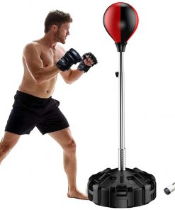 B08VN9W7JC Inflatable Sandbags-Freestanding Children, Adult Boxing Bags-Practice Target Post, Durable PVC Material-Adult and Children Leisure Taekwondo Bag,Black