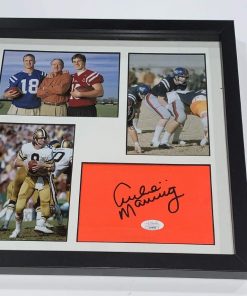 B08VWN992Q ARCHIE MANNING SIGNED 12X12 FRAMED PYLON COLLAGE NEW ORLEANS MISSISSIPPI JSA COA