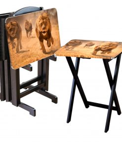 B08W27KVNX Lion Custom TV Tray Table Add Photo Hold 44 lbs No Assembly Gift