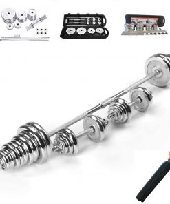 B08WR9CSQF Yahari ã€Fast Deliveryã€‘ 110Lbs Adjustable Fitness Cast Iron Dumbbell Set with Connecting Steel Rod,Home Gym Strength Training Lifting Dumbbells,Indoor Body Workout Fitness Beginners,Used as Barbells