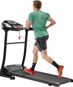 B08SHXGZVB Merax Folding Electric Treadmill Motorized Running Machine for Home with P1-P12 Programs, 5â€ LED Display and MP3 and Audio Port Space Saver Easy Assembly