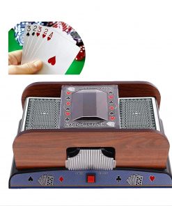 B08RWXTWVJ CNPOP Wooden Automatic Shuffling Machine, Portable Casino Shuffling Machine, Battery-Powered Shuffling 1-2 Decks of Playing Cards, Used for Family Party Club Card Games