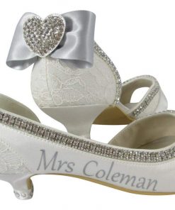 B08TV2W5Q8 Personalized Wedding Pumps, 2 Inch Heel, Silver Rhinestone