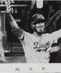 B08T6C166X Cody Bellinger Los Angeles Dodgers Autographed 20" x 40" MVP Stretched Canvas by Hobrecht Sports Art - #10 of a Limited Edition of 10 - Autographed MLB Art
