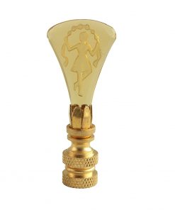B08WJGZVRK Bohemian Intaglio Glass Lamp Finial in Topaz Yellow Glass on Brass
