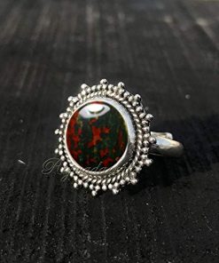 B08TMDN5C3 Bloodstone ring, Natural bloodstone, 925 silver ring, bloodstone jewellery, womens ring, ring for women, handmade ring, womenâ€™s silver ring