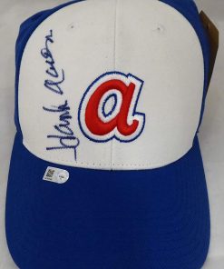 B08TVJKY5M Hank Aaron Autographed Atlanta Braves Hat MLB Holo #HZ919460