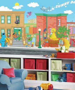 B003LJX856 RoomMates JL1213M Sesame Street Water Activated Removable Wall Mural - 10.5 ft. x 6 ft.
