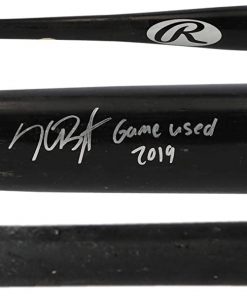 B08VLHQFJ4 Kris Bryant Chicago Cubs Autographed Game-Used Black and Silver Rawlings Bat from the 2019 MLB Season - AA0045498 with"Game Used 2019" Inscription - MLB Game Used Bats