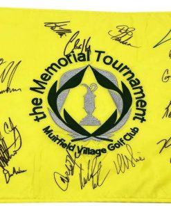 B08W2HKZ5Y Authentic Autographed Matt Kuchar, Kenny Perry, Jim Furyk Memorial Tournament Flag ~ Certified