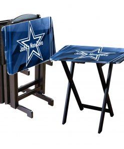 B08W4JFHBP Cowboys Mancave Football Custom TV Tray Table Add Photo Hold 44 lbs No Assembly Gift Present