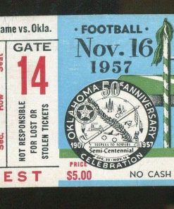 B08RJDKBM8 1957 Oklahoma v Notre Dame Ticket End Of Sooners 47 Game Winning Streak 68199
