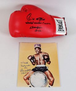B08VFBTXSC Emile Griffith Signed Boxing Glove & Photo"World Welter & Middle Champion - Smile" - COA JSA
