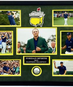 B08W2LS88W Authentic Autographed Jordan Spieth Photo Collage with Golf Ball Shadowbox ~ Certified