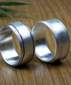 B08WPWBZ3C Artisan Silver Rings for Men and Women - Custom Wedding Ring, Engagement Ring, Engraved Band Rings - Handmade Rings for Fashion and Gifts - All Ring Sizes Available
