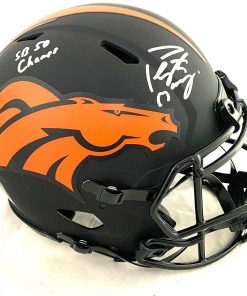 B08SJ5W191 Peyton Manning Denver Broncos Signed Autograph Rare ECLIPSE Limited Edition Speed Authentic Proline Full Size Helmet With SB 50 CHAMPS Inscribed Fanatics Authentic Certified