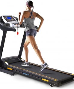 B08TWMJ94Q CAROMA Treadmill for Home, Folding Treadmill with APP Control and Heart Sensor, Incline Fitness, Portable 2.25HP Running Jogging Walking Machine for Home, Office, Gym Use