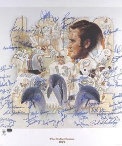 B001H8TIWK Miami Dolphins 1972 Undefeated Autographed 35th Anniversary Lithograph - Autographed NFL Art