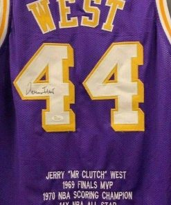 B08W2LQMTK Authentic Autographed Jerry West Lakers Jersey (JSA)14 NBA All ~ Star (1961 1974) 1972 NBA Champ