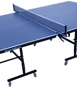 B08W4XPXRZ Advantage Competition-Ready Indoor & Outdoor Table Tennis Table with Lockable Casters Movable and Foldable Table Tennis Table with Tournament Grade 72â€ Clamp-Style net and Post Set