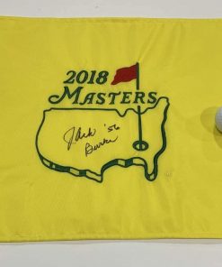 B08VNHDDZ3 JACK BURKE SIGNED 2018 MASTERS FLAG & GOLF BALL 1956 CHAMPION VERY RARE JSA COA
