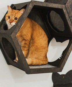B08WC8GPGV Wall Cat Bed, Cat Shelves, Wall Cat Toy, Christmas Gift, Rustic Cat Decor, Cat Lover Gift, New Home Gift, Wood Cat Tree, Cat Furniture