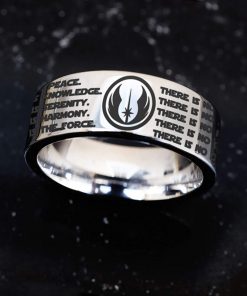 B08VDZTV7R Star Wars Jedi Order Jedi Code Wedding Band, Star Wars Ring, Star Wars Engagement Ring, Darth Vader Wedding Ring, Anakin Skywalker Wedding Band, Empire Ring