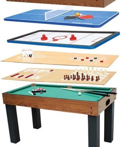 B08S7B89QN LCPET Foosball Table, Combination Game Table 8 in 1 Including Foosball/Billiard/Hockey/Table Tennis/Backgammon/Chess/Shuffleboard/Bowling Foosball