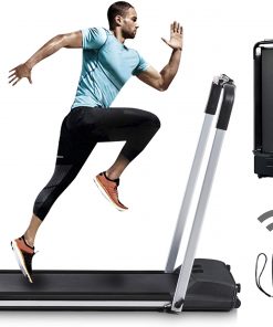 B08SM66BC6 2 in 1 Under Desk Treadmill, Folding Treadmill, Electric Treadmill, Walking Machine with Remote Control, Installation-Free