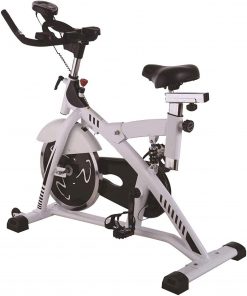 B08TSSG4WQ Haieshop Exercise Bike Belt Driven 16kg Flywheel Magnetic Resistance Heart Rate Sensors Adjustable Seat LCD Display