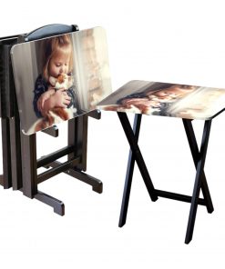 B08W1YBGLL Cat Kitten Custom TV Tray Table Add Photo Hold 44 lbs No Assembly Gift Present