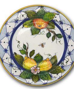B08SWMJ2XF Italian Ceramic dinnerware plate Lemon Orange Design - 11 1/2 inchs Hand Painted dish for Kitchen - Made in ITALY Tuscany - Italian Pottery dinner plate - Home Decor Ceramics dish dinnerware
