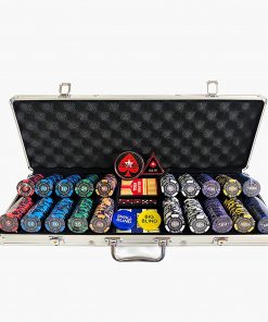B08X21Y2V1 Professional 300 or 500 Chips (14g) Poker Set Complete Poker Playing Game Sets with Casino Style Chips, Cards, Dice, Aluminum Color Case & Keys