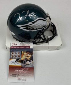 B08S72XRV4 Autographed/Signed Jalen Hurts Philadelphia Eagles Mini Football Helmet JSA COA