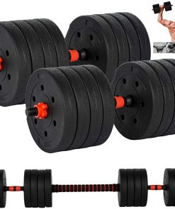 B08VDWFPPR Zouheiu Adjustable Dumbbell Set of 2, 88lbs,110lbs Exercise & Fitness Dumbbells Set with Connecting Rod Used as Barbells Weights Dumbbells Set for Men Women Home Fitness Equipment Training