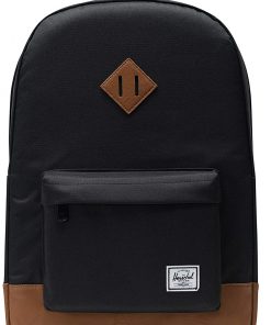 B00838RWI4 Herschel Heritage Backpack, Black/Saddle Brown, Classic 21.5L