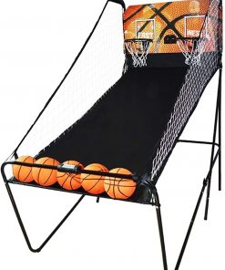 B08RXST7GY Double Electronic Hoop Shot Arcade Games, Folding Recreation Room Sports Shoot System with 8 Game Modes, for Indoor Outdoor Use