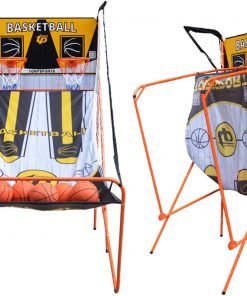 B08SQBWNBP Exercise Sports Fun Shoot System Basketball Arcade Game, Indoor/Outdoor Use Foldable Double Electronic Hoop Shot with 5 Ball