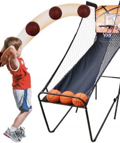 B08SQHY8FR HYDT Foldable Single Shot Arcade Basketball Game, Indoor/Outdoor Use Adults Children Exercise Sport Fun with 3 Ball and Scoreboard