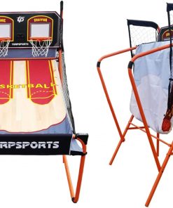 B08SQC8W6C HYDT Foldable Double Shot Basketball Arcade Game, Thick 38mm Pipe Shootout Sport Game with 5 Balls, 8 Game Modes and LED Scoring