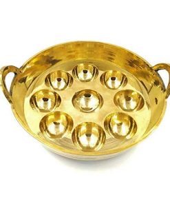 B08S752N4Y Traditional Kerala Bronze Paniyaram pan, Unniappakara,7 Hole,7 Pits,Kerala Handmade Paniayaram Pan,Unniappam Chatti,Appam,Heavy and Study