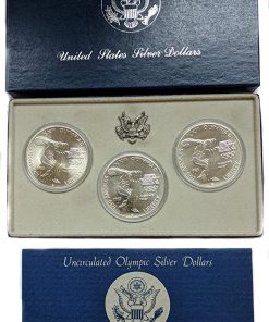 B008FT2U7E 1983 Olympics 3 Silver Coin PDS BU Set