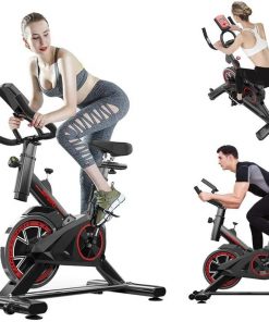 B08WZJ8KSW Exercise Bike Indoor Cycling Bike Stationary for Home office Cardio Workout Bike Training with Comfortable Seat Cushion, Silent Belt Drive, iPad Holder, Max Load 270lbsã€Arrive Quickly in 3-12 Daysã€‘