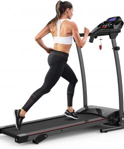 B08VDSK5FH Foldable Treadmill for Home with LCD Incline Portable Running Jogging Machine for Home Office Gym Cardio Use