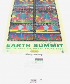 B08W2L1MX4 Authentic Autographed Peter Max 24X34 Poster PSA/DNA Loa Earth Summit