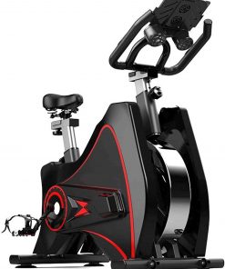 B08TR23KLT Haieshop Exercise Bike Indoor Mute Cycling Heavy Bicycles Can Adjust The Home Exercise Bike with Display Support