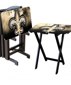 B08W4H7DTX Saints Mancave Football Custom TV Tray Table Add Photo Hold 44 lbs No Assembly Gift Present