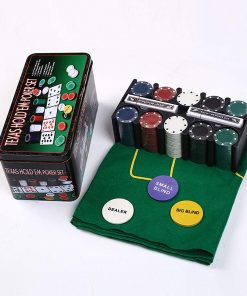 B08X16SS3N Poker Chip Set for Texas Hold'em Blackjack Casino Gambling with 200 Poker Chips Set Card Game Table Cloth for Playing Game Family Friends Party